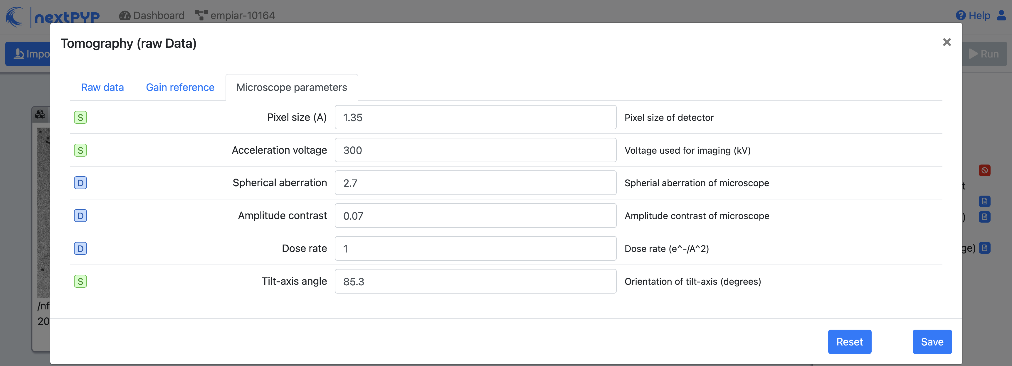 Project dashboard
