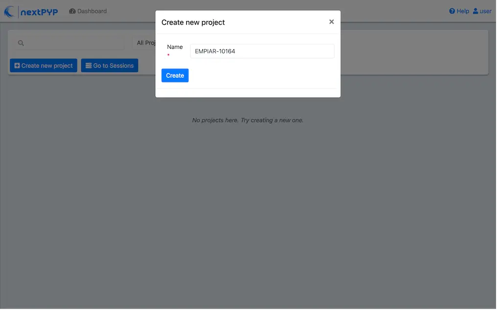 Create new project