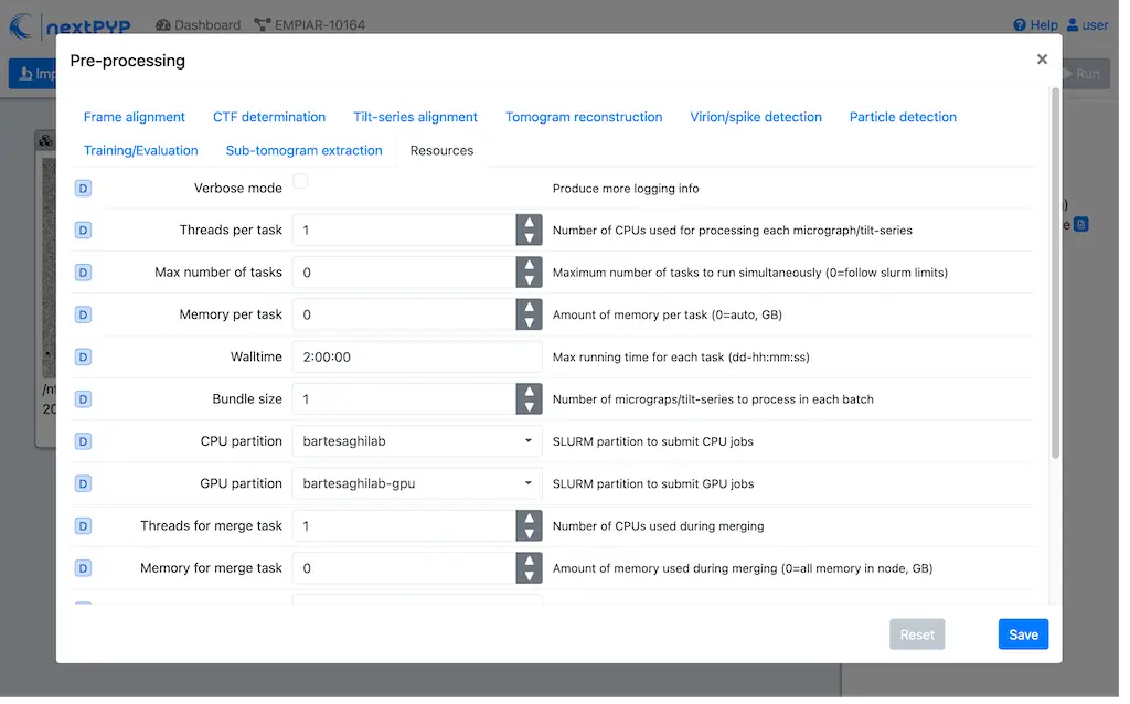 Job submission options